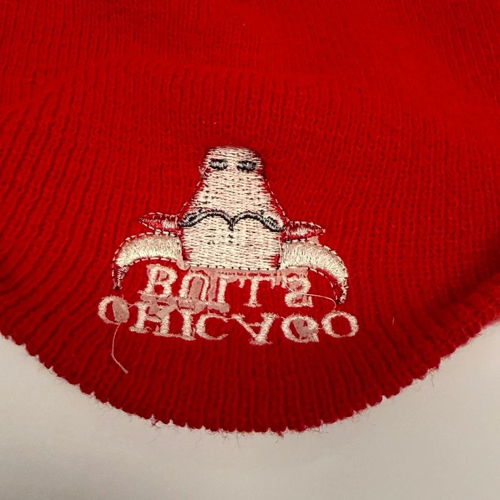 Chicago Bulls 90's NBA Knit Beanie Hat Red Embroidered Logo‎ Cuffed Winter Cap